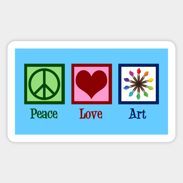 Peace Love Art Magnet by epiclovedesigns